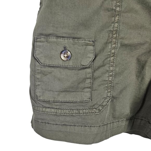 Sonoma Womens Olive Utility Cargo Shorts Size 12 With Extra Buttons - Picture 9 of 10
